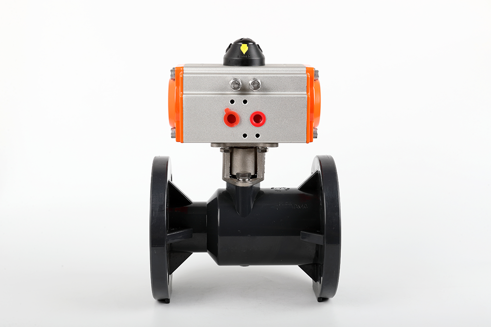 临河气动法兰一体球阀